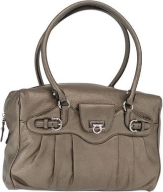Ferragamo Pre-owned Handbags, female, Brown, Size: ONE SIZE Pre-owned Leather Handbag