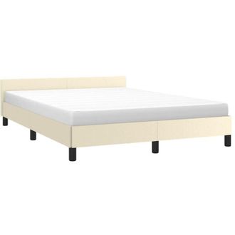 vidaXL Vidaxl - Estructura De Cama Con Cabecero Sin Colch&oacute;n Crema 140x200 Cm