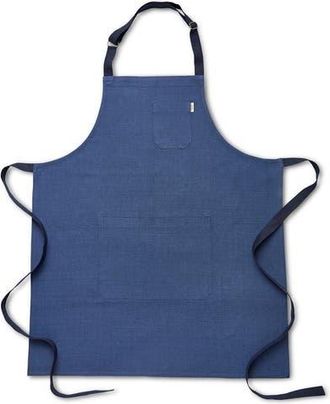 Solino Home Linen Apron 32 x 27 in for Dining Table, Holiday and Everyday Table Decor - Classic Linen Apron in Blue /Navy at Nordstrom, Size Large