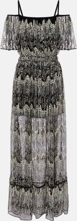 Paco Rabanne Embellished off-shoulder gown