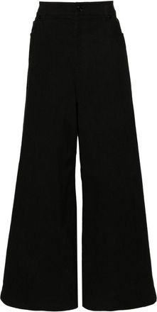 Juun.J waist-straps wide-leg trousers - men - Cotton/Polyurethane - 52 - Black