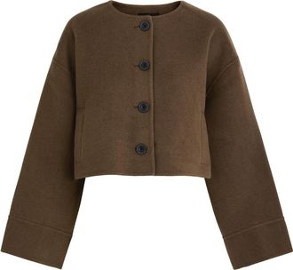 Meotine Karla Cropped Wool-blend Jacket - Brown - XS/S (UK6-8 /xs)