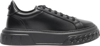 Casadei Off Road Leather Sneakers - Dames - Sneakers - Zwart - 38 1/2 EU - Leer - Schoenen