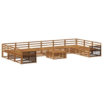 vidaXL Juegos De Sof&aacute;s 11 Uds. Madera De Acacia S&oacute;lida Vidaxl