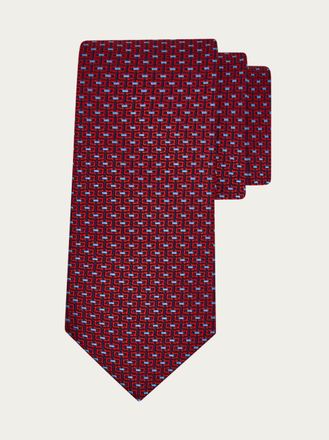 Ferragamo Uomo Cravatta jacquard Gancini Rosso