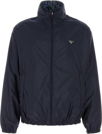 Prada Navy Blue Logo Jacket