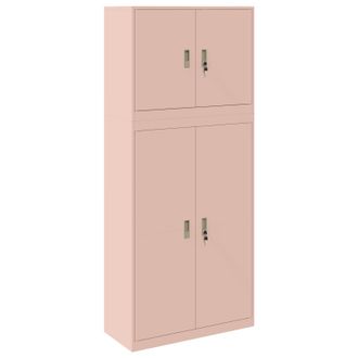 vidaXL Armadio 2 Pz Rosa 90 X 40 X 210 Cm Acciaio Bloccabile Vidaxl