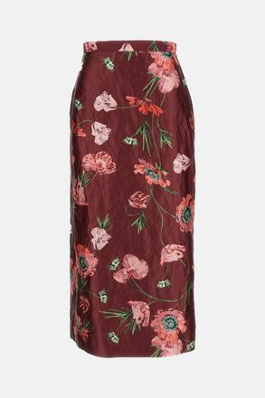 Erdem Gonna A Fiori Midi A Matita