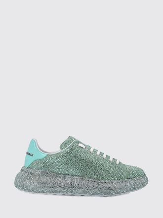 Philipp Plein Leather Platform Sneakers with Embroidered Details and Rhinestones