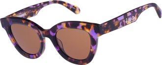 Superdry Sonnenbrille SUPERDRY Modell 996096, Damen, violett havanna, gemustert, leicht durchscheinend, leicht gl&auml;nzend, Sonnenbrillen Sonnenbrille, Form CatEy