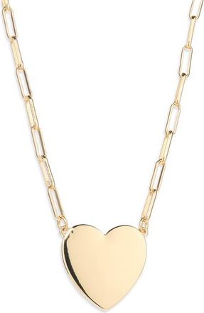Nordstrom Heart Pendant Paper Clip Chain Necklace in Gold at Nordstrom