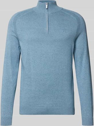 Tom Tailor Regular Fit Troyer aus reine Baumwolle in Jeansblau, Größe XXXL