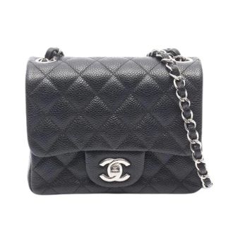 Chanel Pre-owned Mini Matelasse Grained Calf Shoulder Bag - Dames - Pre-owned - Zwart - Maat: ONE Size Leer