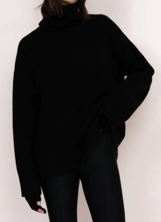 Kathryn McCarron Charlie Oversized Cashmere Turtleneck Sweater In Black