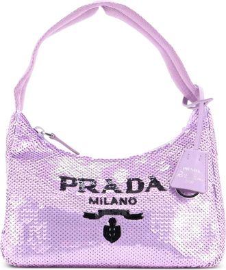 Prada Re-Edition 2000 Sequins Mini hobo bag - Paars