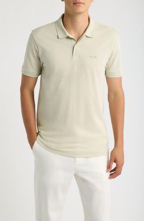 BOSS Pio Piqu&eacute; Pima Cotton Polo in Light Beige at Nordstrom, Size Xx-Large