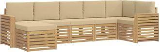 vidaXL Conjunto De Sof&aacute;s De Exterior 7 Uds. Y Beige Vidaxl