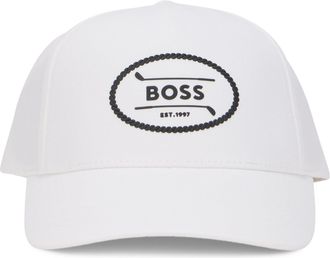 HUGO BOSS Mens Cap With Curved Visor White Cotton Hat