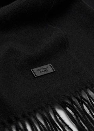 Mango Sciarpa tinta unita frange nero - Uomo - Taglia unica - MANGO MAN