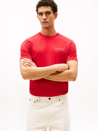 Tommy Hilfiger T-Shirt TOMMY HILFIGER BRAND LOVE SMALL HILFIGER, Herren, Gr. XXL, medium rot, Single Jersey, Obermaterial: 100% Baumwolle, normal normal, Rundhals, S