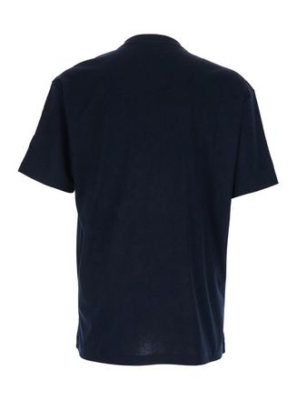 Giorgio Armani Logo-Embroidered Crew Neck T-Shirt - Blue
