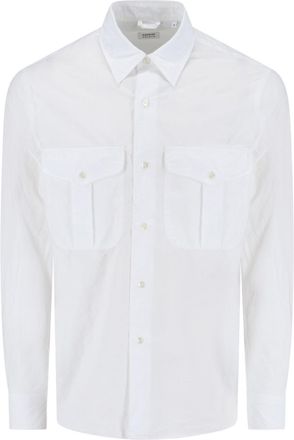Aspesi White Button-Down Shirt with Structured Collar