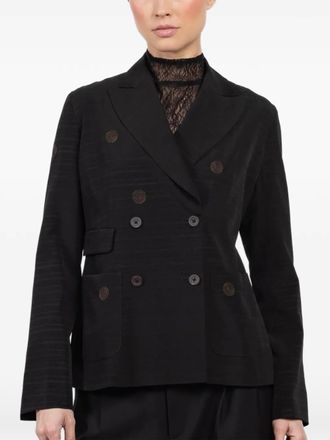 Ibrigu button double-breasted jacket - Zwart