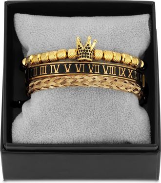 Eye Candy Los Angeles King Henry 3-Piece Bracelet Set in Gold at Nordstrom Rack