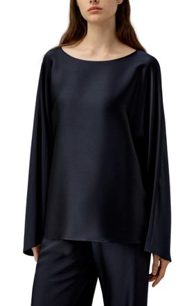 LilySilk Silk Charmeuse Crewneck Blouse
