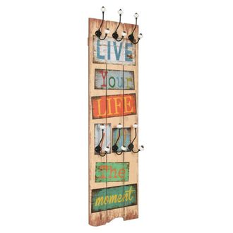 Berkfield Home Wall-mounted Coat Rack with 6 Hooks 120x40 cm LIVE LIFE