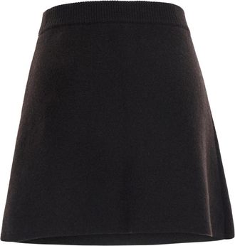 Lisa Yang Womens Skirt Clare Black Cashmere Knitted
