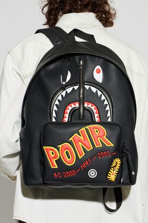A Bathing Ape Backpack With Print, Mens, Black