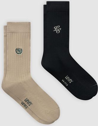 Levi's Regular Cut Socks 2 Pack - Men - 39 - Multi Colour / Beige/Black