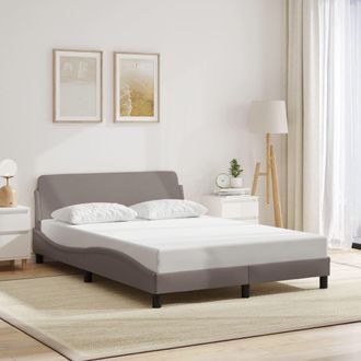 vidaXL Cama Sin Colch&oacute;n Tela Gris Taupe 140x200 Cm Vidaxl