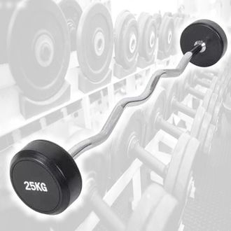 Trade Shop Trade Shop - Manubri Bilanciere Curl Curvo Ondulato Precaricato Da 50 Kg 25+25 Kg Bodysolid