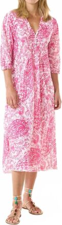 Oneseason Hydra Long Midi Poppy Dress In Pink