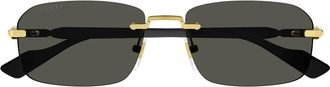 Gucci Sunglasses Gg1221 S 001 Gold/Grey Men