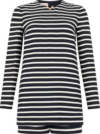 Valentino Garavani Gestreepte korte jurk - Dames - Playsuits - Zwart - 2XS - Wol - Jumpsuits & Playsuits