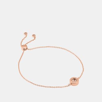 Coach Womens Open Circle Slider Bracelet - Rose Gold Metal - One Size
