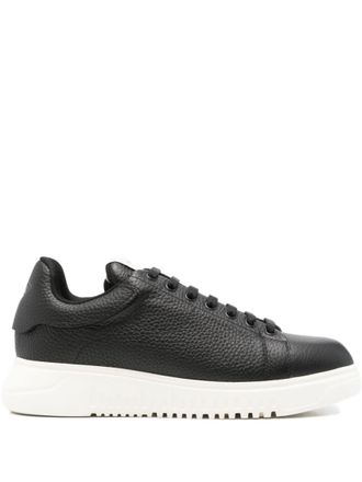 Emporio Armani Black Leather Sneakers