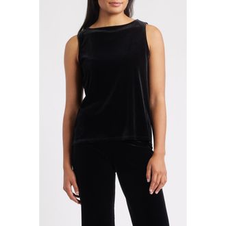 Anne Klein Boat Neck Shell in Anne Black at Nordstrom, Size X-Large