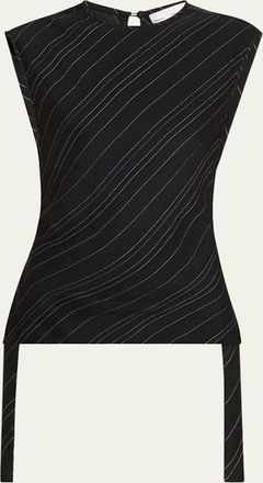 Proenza Schouler Trina Woven Stripe Tie Top