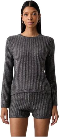 Twinset Wollen trui met strass-steentjes - Dames - Truien - Grijs - Maat: L Wol