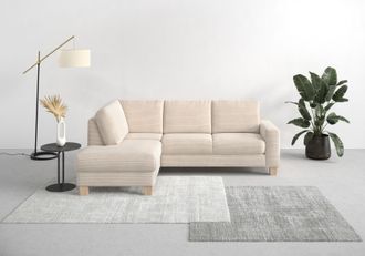 HOME AFFAIRE Ecksofa »Summer L-Form« mit Ottomane, wahlweise mit Bettfunktion und Bettkasten, Cord-Bezug