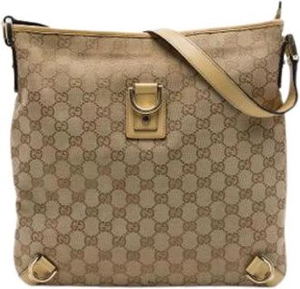 Gucci Pre-owned Abbey Crossbody Tas - Dames - Vintage Schoudertas - Beige - ONE Size - Leer - Vintage