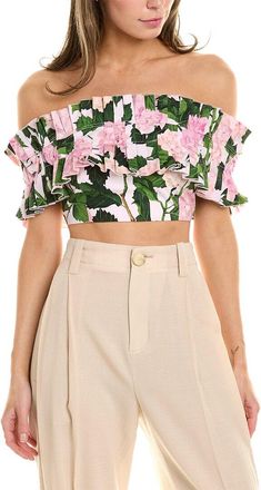 Oscar De La Renta Ruffle Detail Top