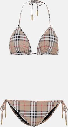 Burberry Bikini triangular con Burberry Check