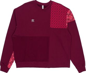 adidas originals CNY Limited Pattern Printing Sports Round Neck Pullover Brown Red HC0564