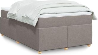 vidaXL Cama Box Spring Con Colch&oacute;n Tela Gris Taupe 120x190 Cm Vidaxl