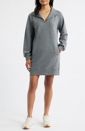 Hatley Spread Collar Sweatshirt Dress in Charcoal at Nordstrom, Size X-Small